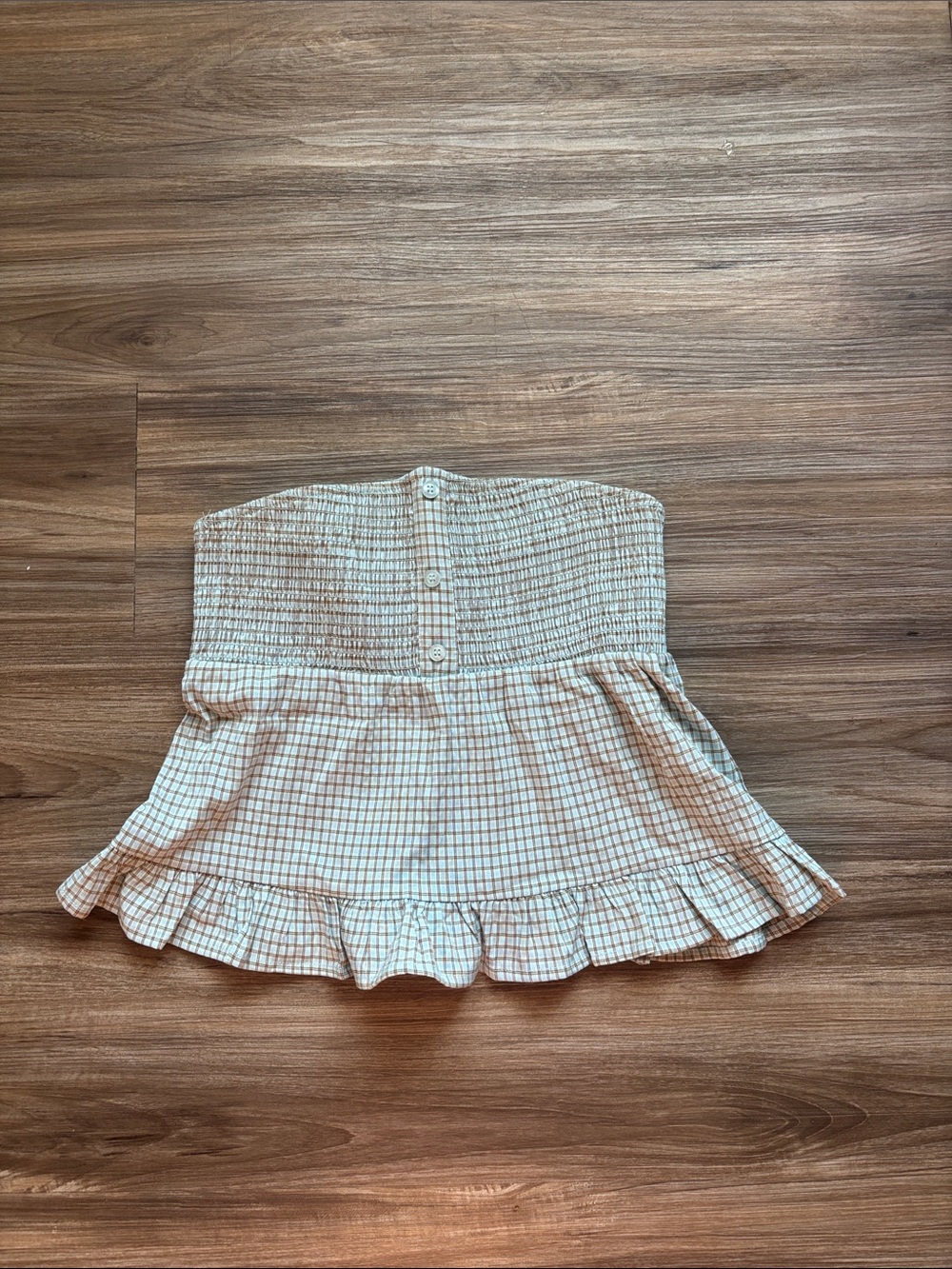 PacSun Plaid Smocked Ruffle Mini Top